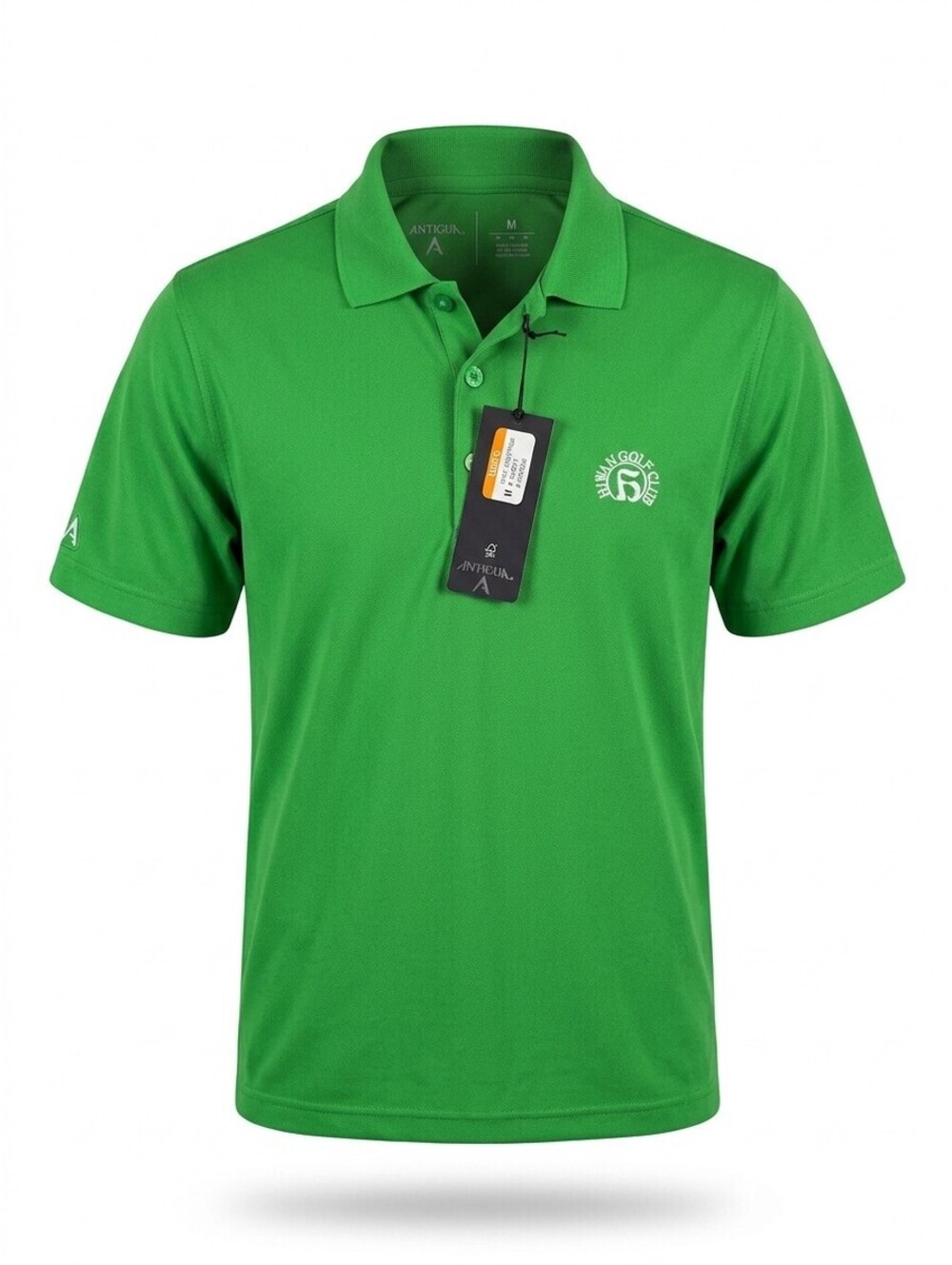 Antigua Legacy Pique Polo Shirt Mens M Kelly Green Hiwan Golf Club Embroidered
